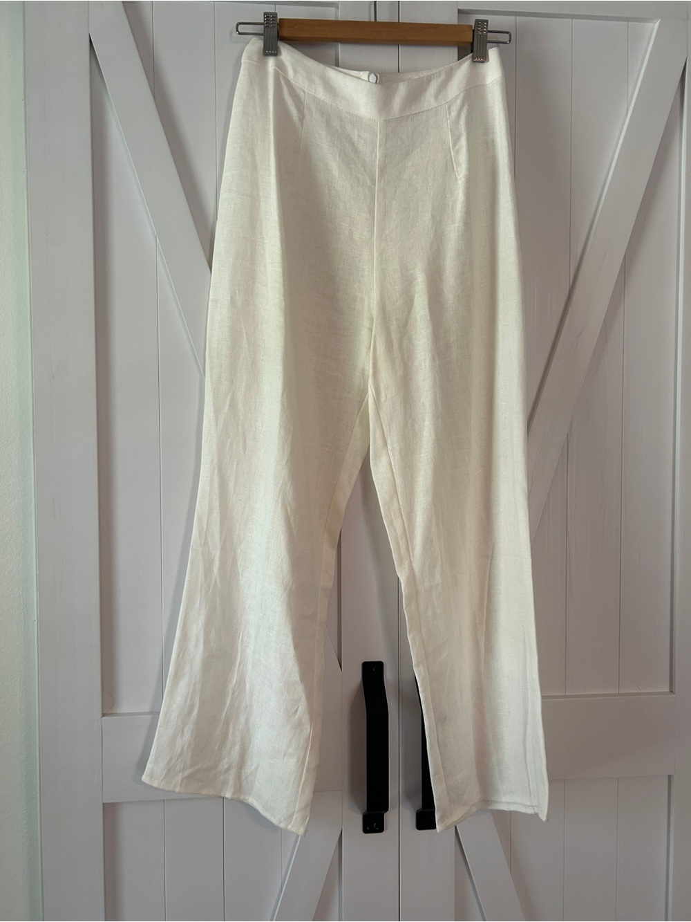 Monday Swimwear Cream 100% Linen Pants Ankle Length